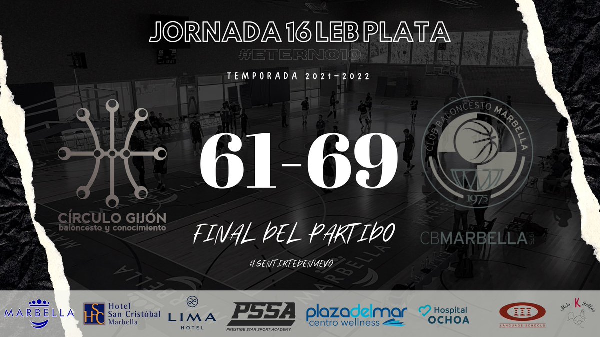 CBMarbella1's tweet photo. 🔊 #Directo 🔥 I 

🔖 Final 4Q 🔚 #LEBPlata

➡️ @CirculoGijon 6️⃣1️⃣🔴
➡️ @CBMarbella1 6️⃣9️⃣⚪️

🎙 ¡FINAL, FINAL, FINAL! Ganamos en una pista complicadísima a un grab @CirculoGijon. ¡GRANDE EQUIPO!

✨ #Eterno10

🔵⚪️ #GIJCBM #CBMLive https://t.co/u5Yxs7AYOj