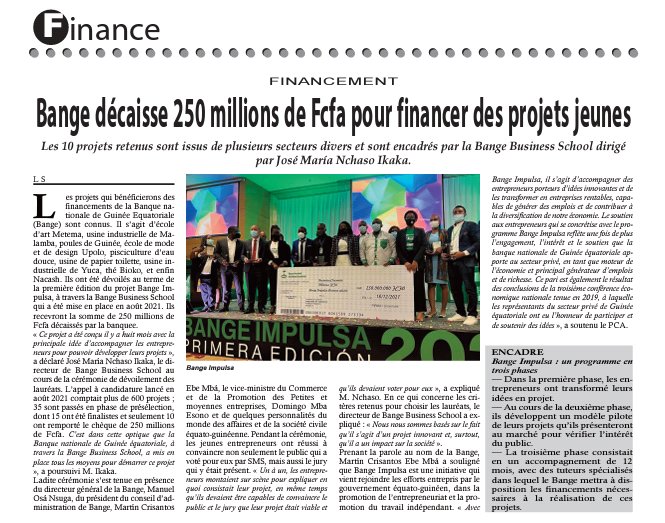 AfronomicO's tweet photo. @bangeoficial soutient les jeunes en finançant 10 projets. @BangeImpulsa @BangeBSchool  @jmnchasoikaka @teonguema @egmmh @MinisterioHaci2 @GabineteMmh https://t.co/MtOSwzD1ku