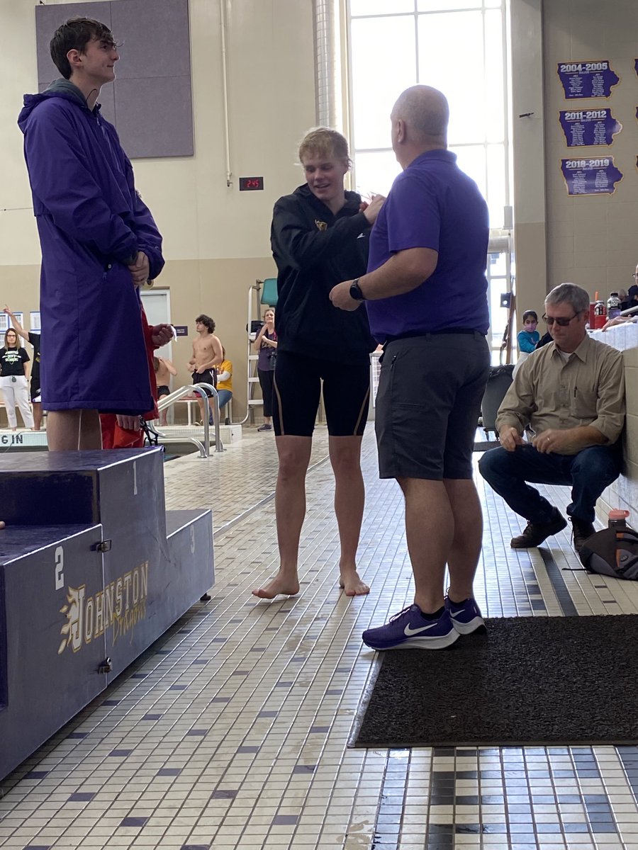 JCSD__Athletics's tweet photo. Congrats to ⁦@JCSD_Swim⁩ junior Kyle Gjoraas on not only winning the 500 Free but also breaking the legendary Dan Flannery’s 27 year old team record with a 4:40!  ⁦@IHSAA⁩ https://t.co/OKWAY56zXo