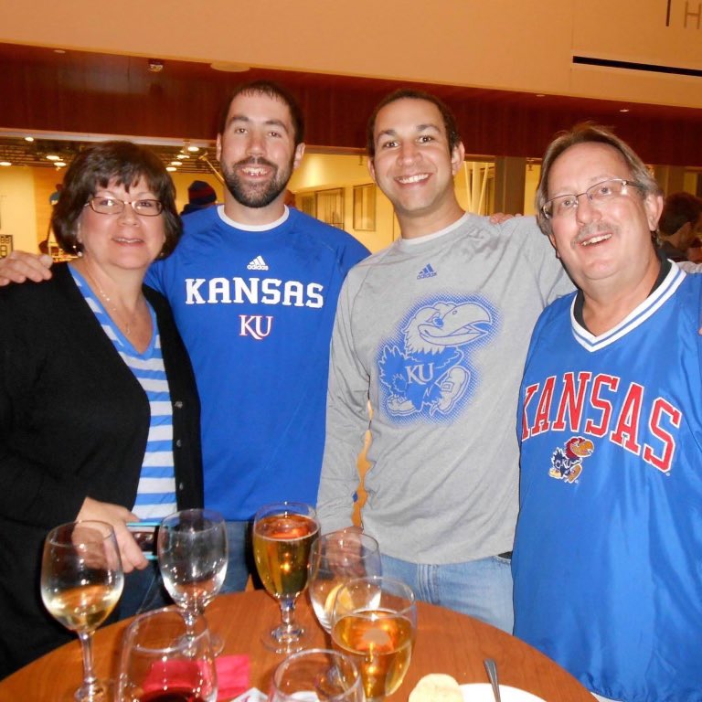 Today’s #KUCancerFighter is legendary Kansas HS basketball coach Mark Applegate. Mark is one of the winningest coaches in KSHSAA history at Montezuma South Gray HS &amp; has been battling testicular cancer for a decade. He’s a fighter though, loves his ‘Hawks &amp; is in The Phog today!