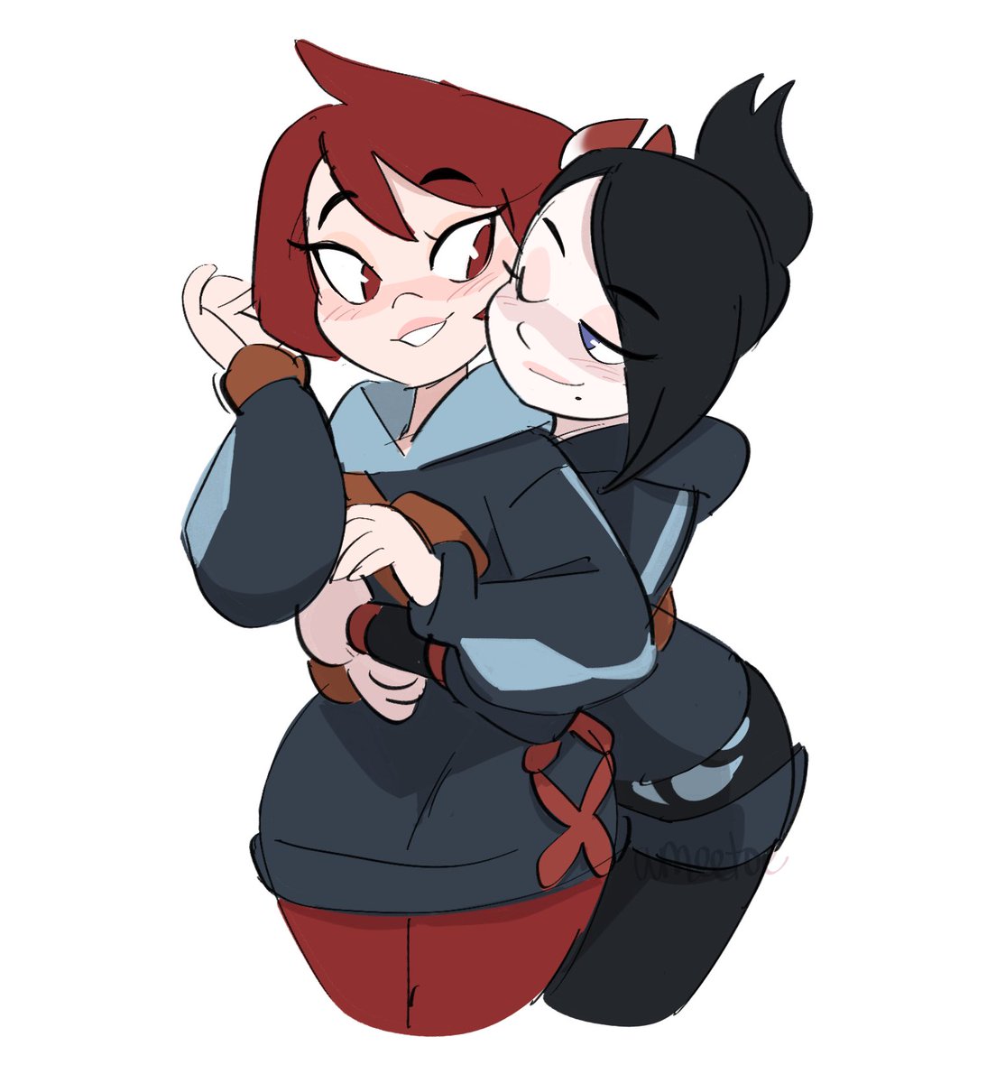 mietita's tweet photo. i just think arezu and mai are neat and should kiss https://t.co/EwGdiWlL6f
