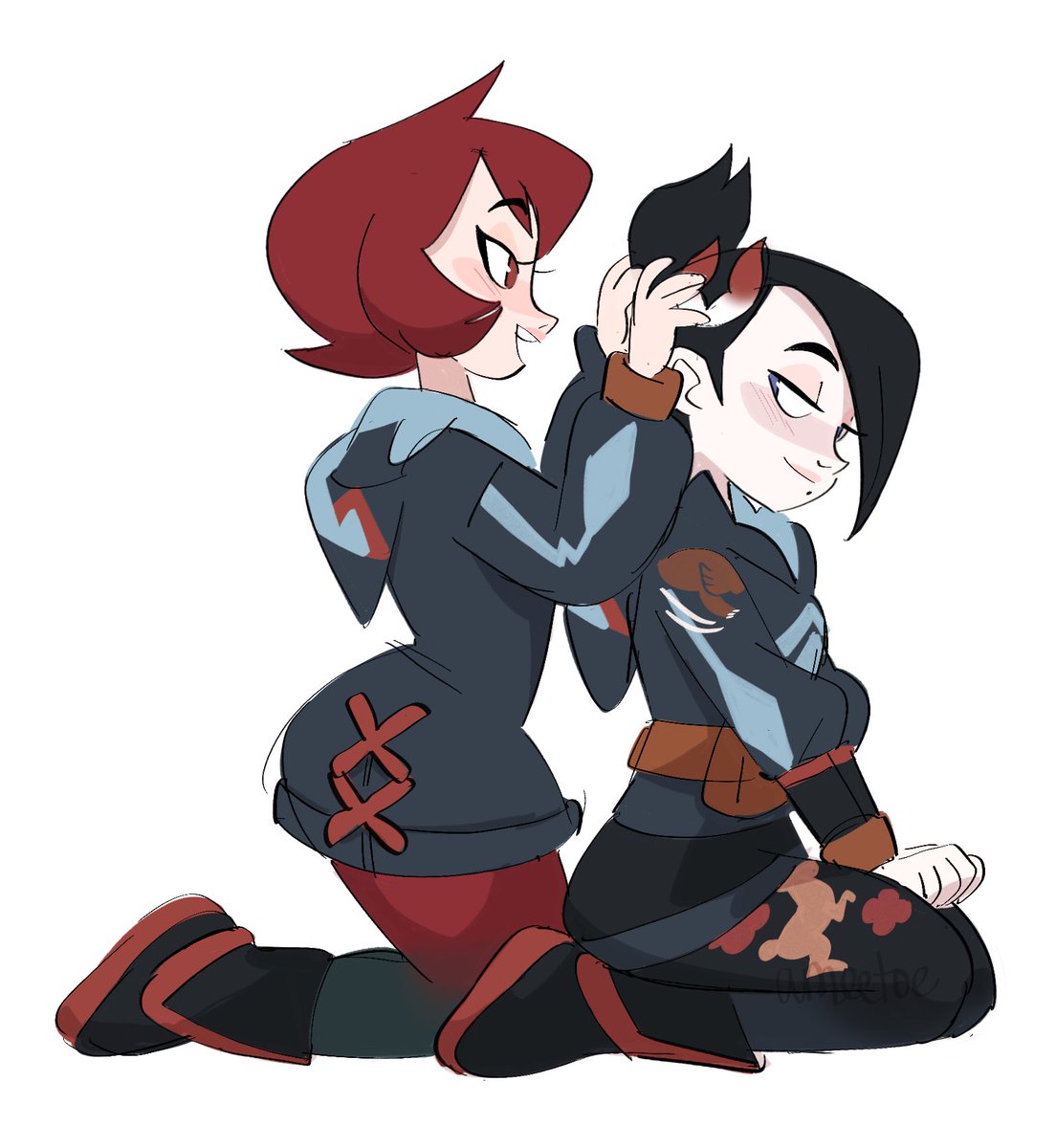 mietita's tweet photo. i just think arezu and mai are neat and should kiss https://t.co/EwGdiWlL6f