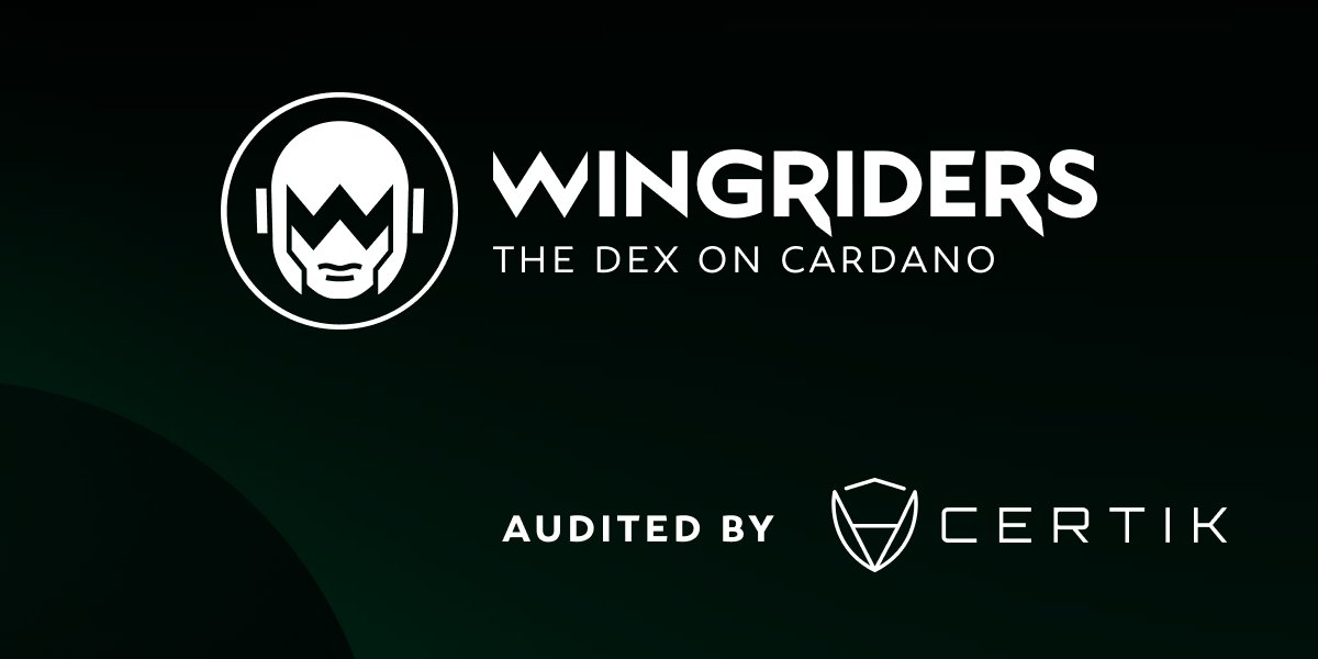 wingriderscom's tweet photo. 🔒 WingRiders continues its the utmost commitment to security and trust - we are proud that our smart contracts are being audited by one of the best in the business @CertiK_io 📈

#CertiK #crypto #DeFi #CardanoCommunity https://t.co/nWE6YLe164