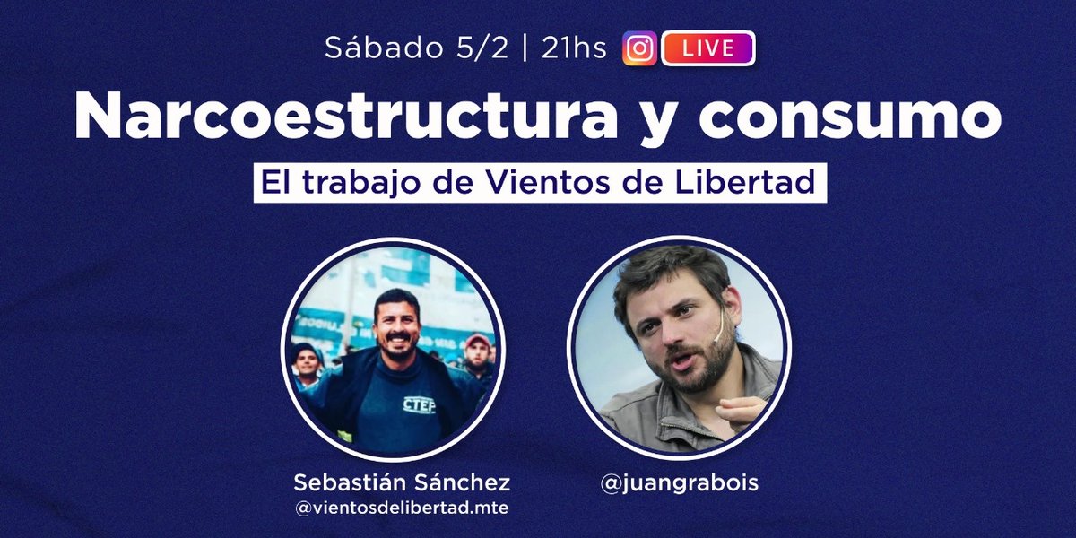Hay que estar muy mal para difundir información falsa sobre un tema tan jodido y gozar con el dolor ajeno. Hoy a las 21hs en vivo por Instagram los invito a conocer el laburo de los movimientos populares con pibes y pibas de las barriadas que atraviesan problemas de consumo.