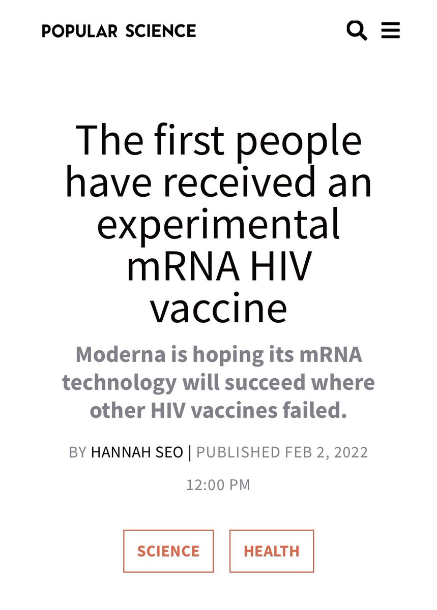 agentorange6969's tweet photo. Isn't it interesting that (according to the BBC) people in Australia who were given a COVID vaccine were subsequently testing positive for HIV.

Now, we're all being told we should test ourselves for HIV?

...and as luck would have it, Moderna have just developed an HIV vaccine! https://t.co/wgqJv185em