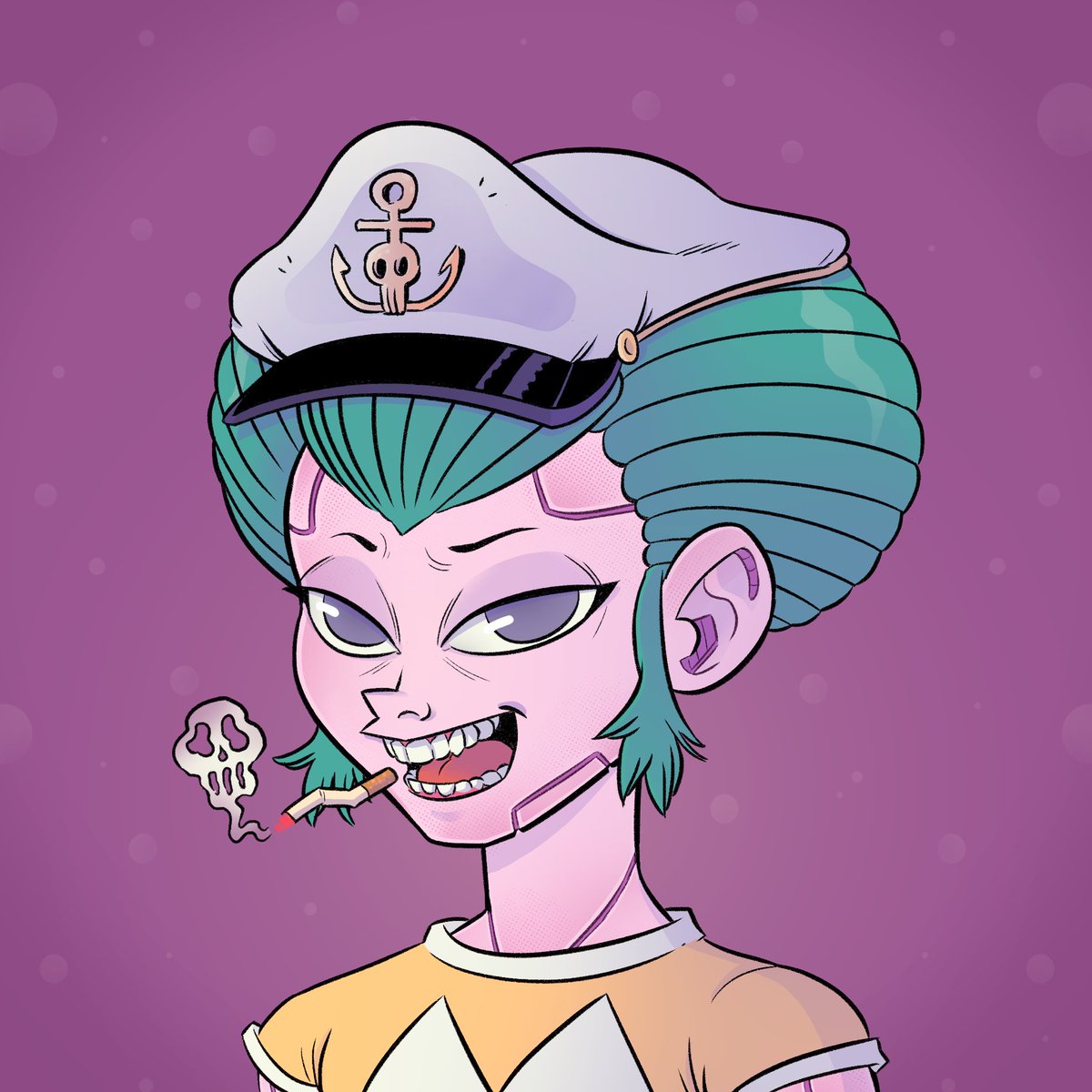 byt3s01l's tweet photo. Thanks for the warm welcome @jffrson3000! I just thought that the @CryptoGeisha would be a good captain to our @BoredApeYC 🙏🏾💜🤟🏿 #NFTlove and the #Hologang needed a new bouncer #Geisha with her $ETH #CyborgEye & her #Demon Horns! https://t.co/tDS43NFjmV