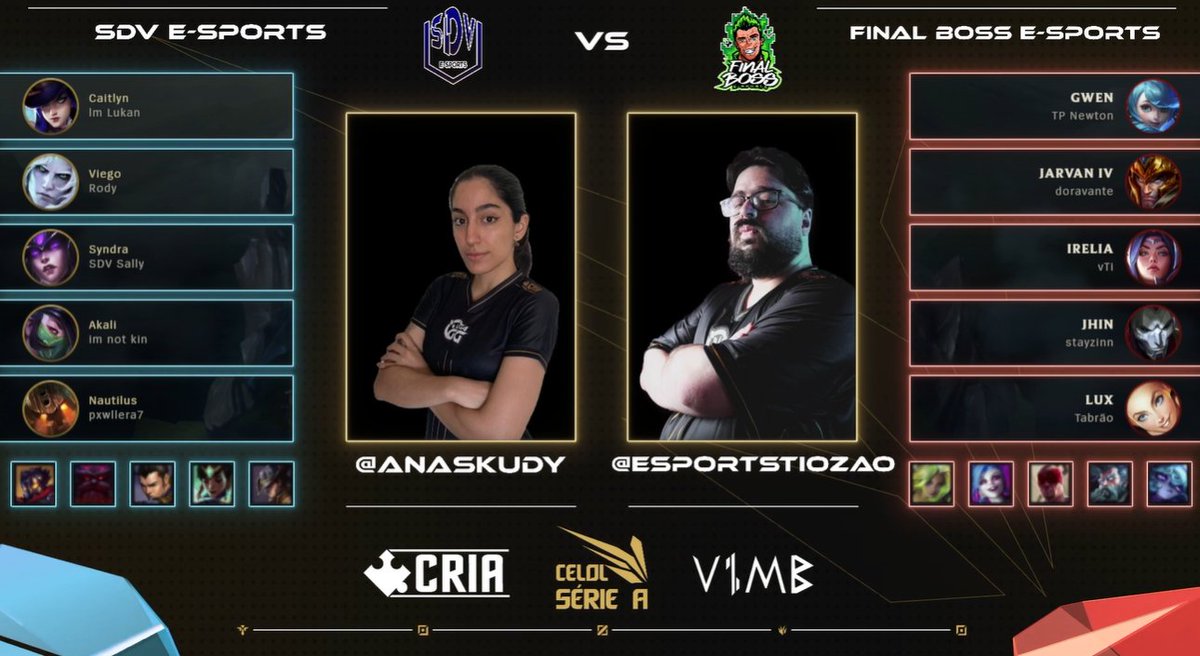 LigaGG_'s tweet photo. @SDVesports @finalbosspe @AnaSkudy @ESportsTiozao #CELOL #LOL 

Olha aí os picks e bans passando 

🔴 https://t.co/AoBFLUW16I
🎙 @AnaSkudy 
🎙 @ESportsTiozao https://t.co/ktyijghUUp