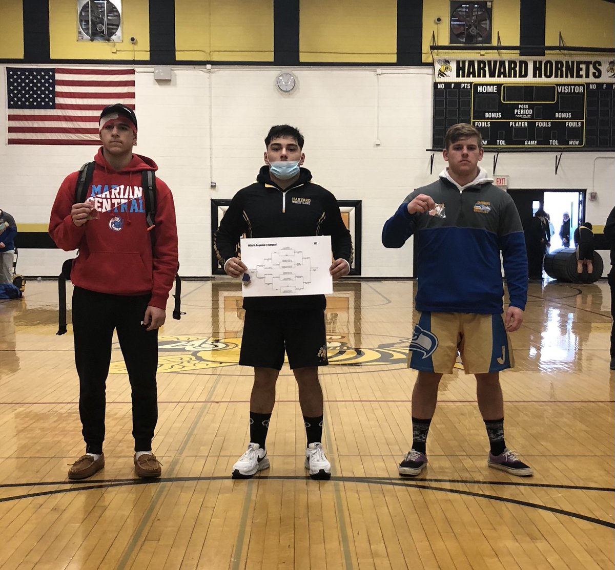 JHSWrestle's tweet photo. Boys wrestled tough at the Harvard 1A Regional.  Moving on to Sectionals are Logan Kirk (1st), Haden Lucas (1st), and Kyle Rasper (3rd).  Landon Johnson took 4th and will be an alternate.  #KeepWorking https://t.co/UoeR3Kkt9Z