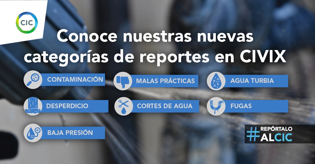Cicmty's tweet photo. ⚠️ Tenemos la oportunidad de revertir el grave problema de desabasto de agua 💧, por ello hemos habilitado nuevas categorías a nuestra plataforma. 

📲 Para reportar descarga el app CIVIX en tu iPhone o Android, o reporta desde: https://t.co/I2Dw7eoqgy 

#CIC #CuidaElAgua https://t.co/Z8YstQF02Q