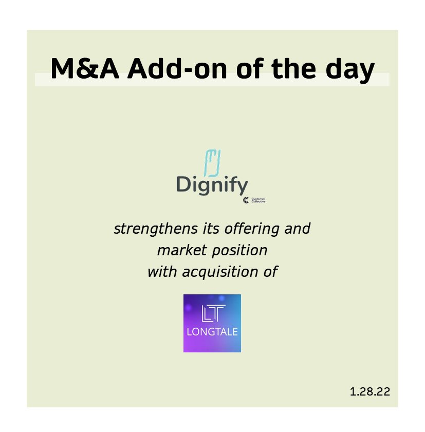 M&amp;A Add-on of the day - 1.28.22 <a href="/down2earth/">Down2Earth</a> @customercollective <a href="/longtale/">longtale</a>