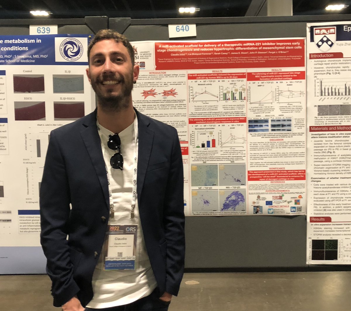 Great to be here in #Tampa, Florida 🤩 at #ORS2022 presenting my poster on an innovative miR-activated scaffold for enhanced #cartilage repair. Great also to enjoy some warm sun 😎 from Florida☀️☀️☀️ Thanks to my mentors 🏆<a href="/fjobrien/">Prof. Fergal O'Brien</a> <a href="/gleesoj/">John Gleeson</a> and <a href="/TissueEngDublin/">RCSI TERG</a>