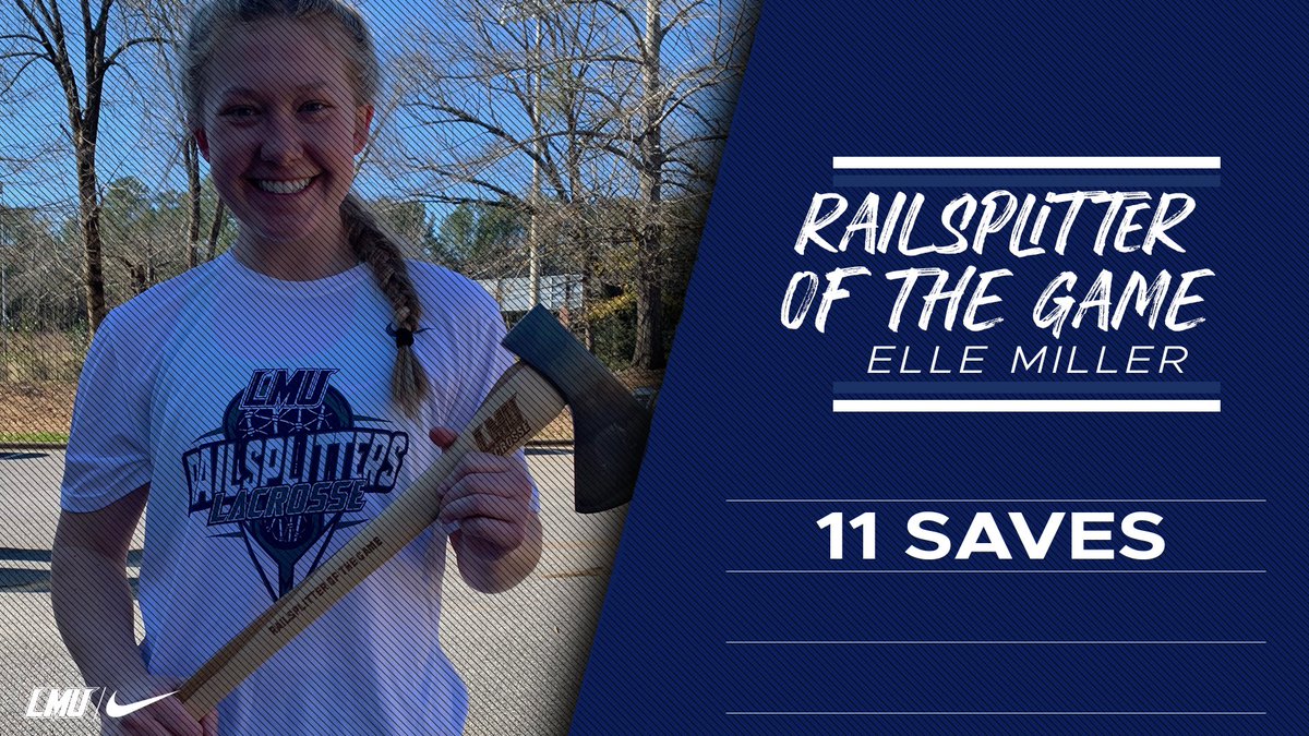 With 11 saves and some BIG plays, today’s #RailsplitteroftheGame is freshman goalie Elle Miller!! 🎉