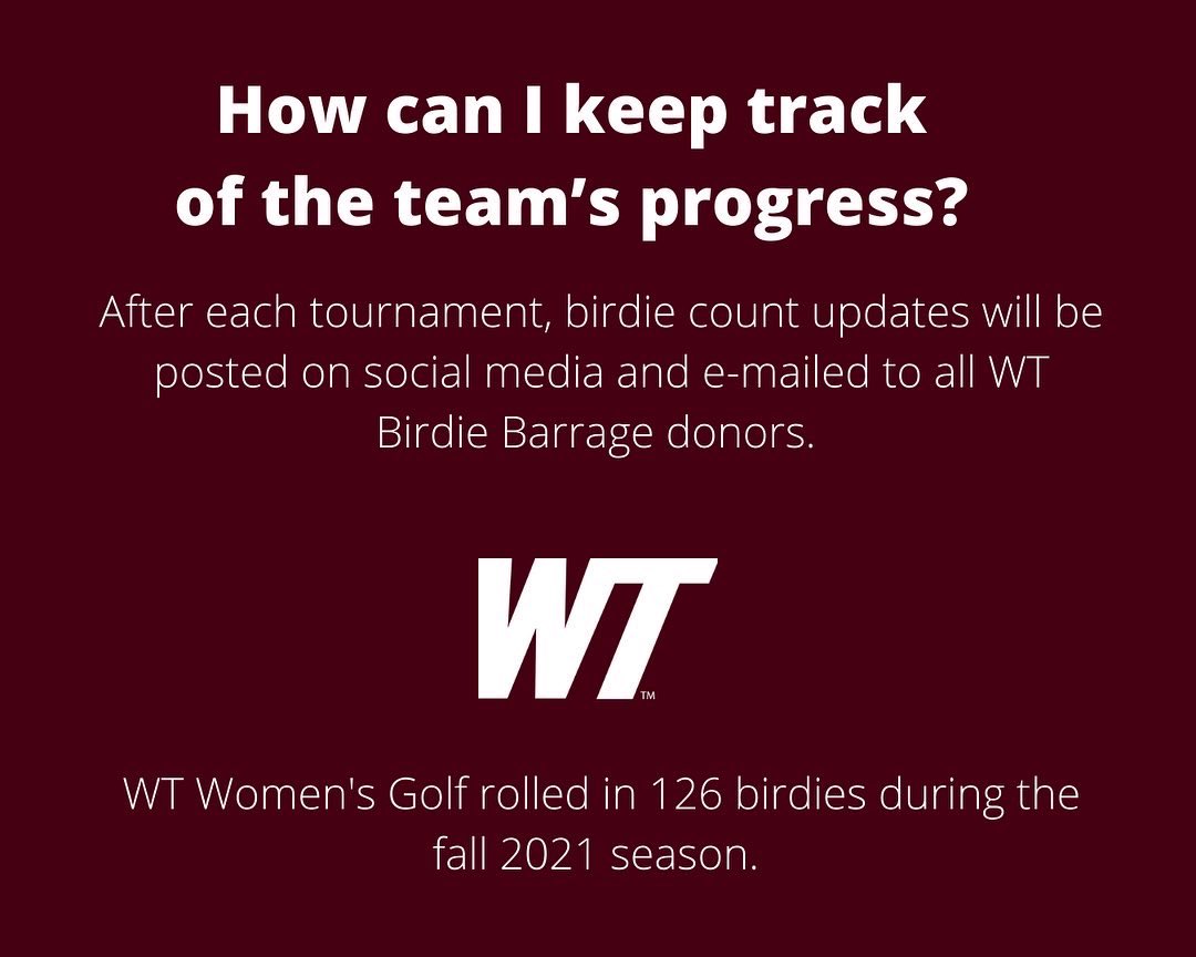 WTAMU_WGolf's tweet photo. Swipe to learn more about how you can support WT Women’s Golf. Pledge your support in the link in our bio!! 💪🏻 #fundraiser #WTAMU #BuffNation #birdiebarrage #gobuffs https://t.co/gGJFc1lFiB