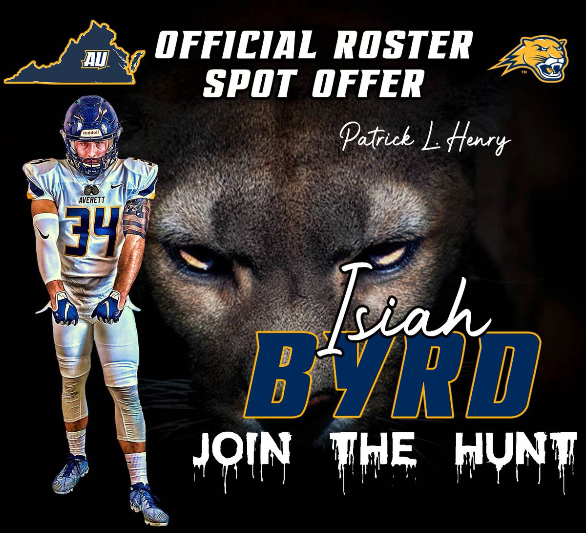 Blessed To Receive A Official Roster Spot From Averret University 💯🔵🟡 <a href="/CoachJSmith91/">Jackson Smith</a> <a href="/coachphenry/">Coach-Patrick Henry</a> <a href="/HFBC_Herrington/">Patrick Herrington</a> <a href="/AverettFootball/">Averett Football</a>