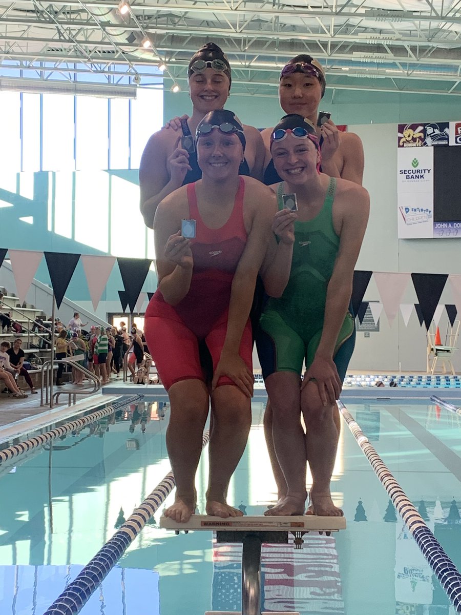 The 200 Free Relay of Angela Kim, Delaney Clark, Emily Pace, and Olivia Stikeleather medaled 2nd with a very fast 1:41.98!