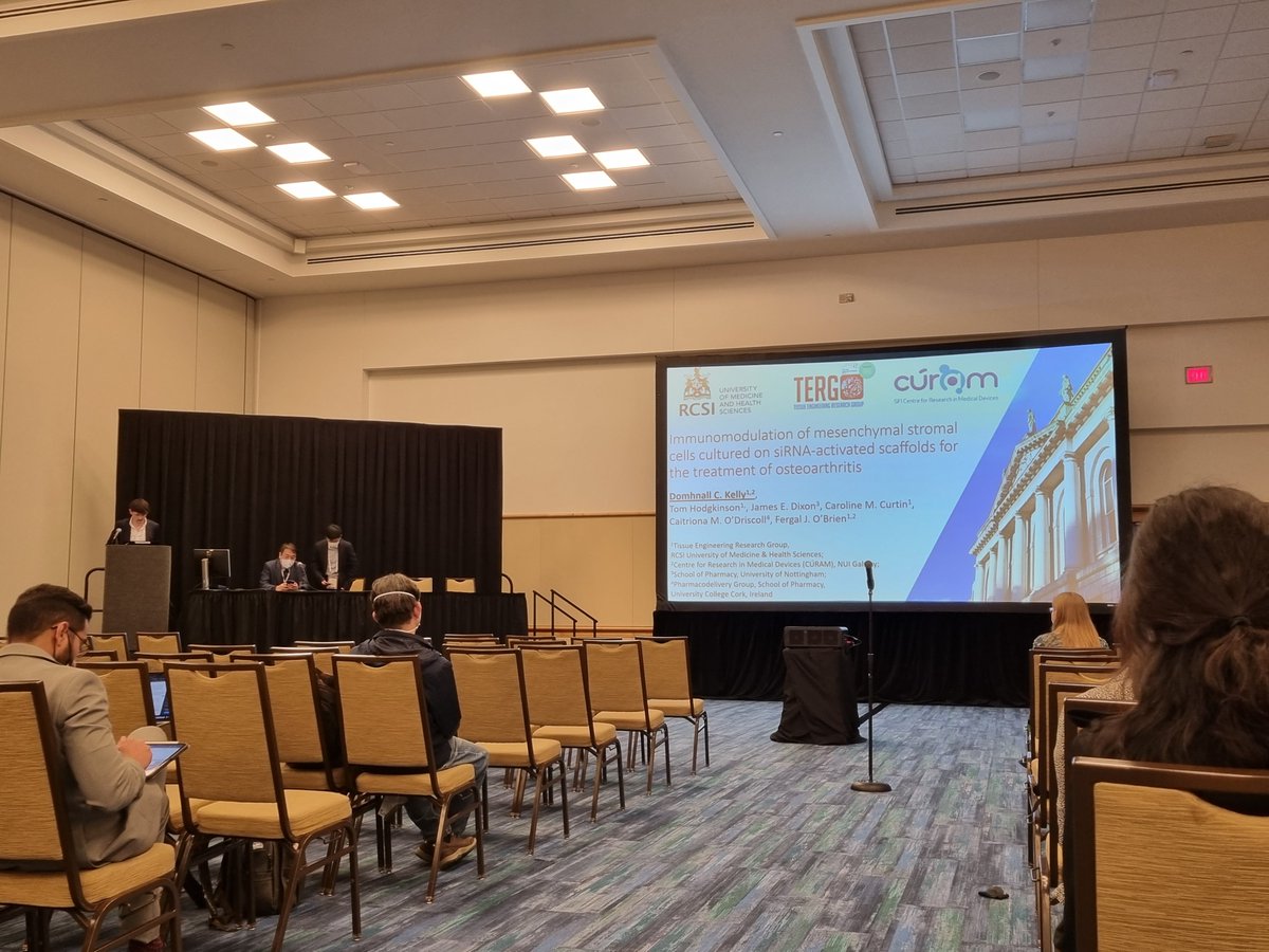 <a href="/domhnall_kelly/">Domhnall Kelly</a> delivering a flawless presentation on siRNA activated collagen based scaffolds for cartilage repair at #ORS2022 <a href="/TissueEngDublin/">RCSI TERG</a> <a href="/ORSsociety/">Orthopaedic Research Society</a> <a href="/TissueEngDublin/">RCSI TERG</a>