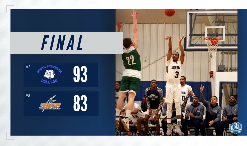 NJCAABasketball's tweet photo. South Suburban 𝙧𝙚𝙛𝙪𝙨𝙚𝙨 to be stopped 😤

The top-seeded Bulldogs continue to prove why they're No. 1 in the nation, earning a 🔟-point victory over No. 9 Milwaukee Area Tech!

With the win, South Suburban improves to a perfect 22-0.

#NJCAAmbb https://t.co/jnZBf078jH