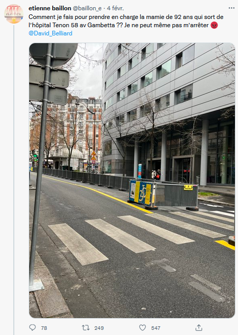VeloFakeOFF's tweet photo. #VeloFakeOFF #VFO017
Est-il vrai que l'hôpital parisien de Tenon n'est plus accessible en voiture/taxi, notamment pour les personnes en situation de handicap, comme le prétend ce chauffeur de taxi @TAXISG7 ?
❌ Faux !
FactCheckons ! https://t.co/pAke5dALea