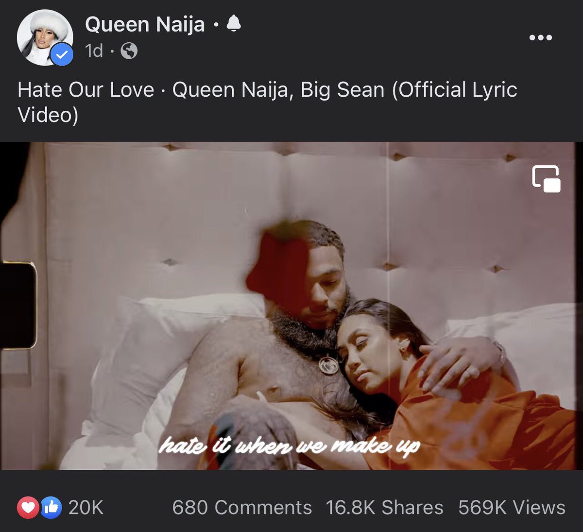 QueenNaijaSings's tweet photo. 👑✨The Visualizer for #HateOurLove by @QueenNaija X @BigSean has already surpassed half a million views on Queen’s Artist Facebook Account! 🌹❤️

https://t.co/jNEc33u5HS https://t.co/COO1ZKovBk