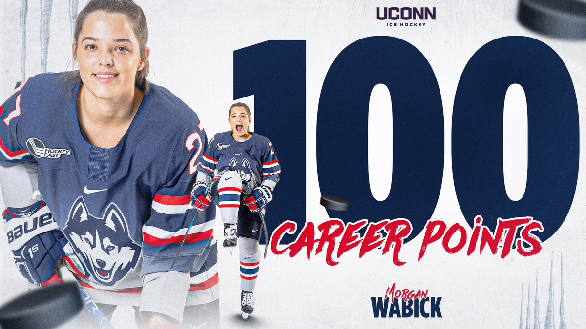 UConnWHOC's tweet image. If we could have everyone’s attention please‼️‼️‼️

With todays assists, Morgan Wabick has officially reached and surpassed 100 career points 😎Congrats Morgan 🔥🔥@morganwabick