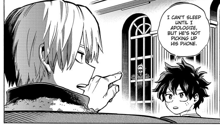 Oh, the line changed. Deku omits the "I can't sleep until" So it stays like he owes AM an apology but he can't reach him, he's not picking up his phone.