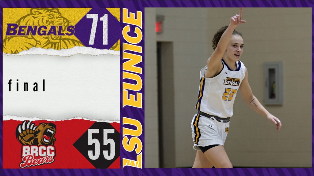 LSUEBengalsWBB's tweet photo. LSUE gets four players in double figures as the Bengals use a strong fourth quarter to push past Baton Rouge CC, 71-55. Abby Lynch buckets 12 points while Tahjea Smith leads LSUE with 17. Bengals head to Delgado on Wednesday.
#GeauxBengals
#EarnYourStripes https://t.co/8aI6yZeSVr