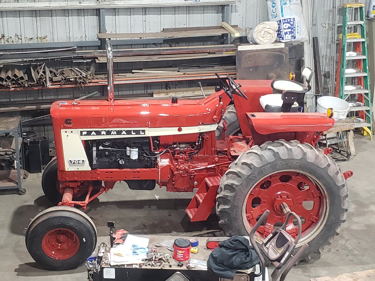 Still need a couple little things and new rims put on the rear. But for the most part the winter project is done. '63 706 gas (bad head gasket) and a '93 5.9 Cummins out of a junked RoGator.  Always wanted to do this project and the pieces finally came together!