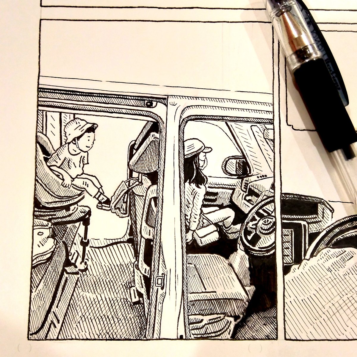 漫画、少しずつ描いてます。描くのが億劫になるコマでも描き始めたら楽しくなるので絵を書くのは良いな。https://t.co/xdDv43qY3i 