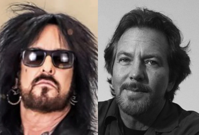 BLABBERMOUTHNET's tweet photo. NIKKI SIXX Compares EDDIE VEDDER's Vocal Technique To 'Singing With Marbles In Your Mouth' https://t.co/PBPx6gYsnr https://t.co/kU9wrDIQmF