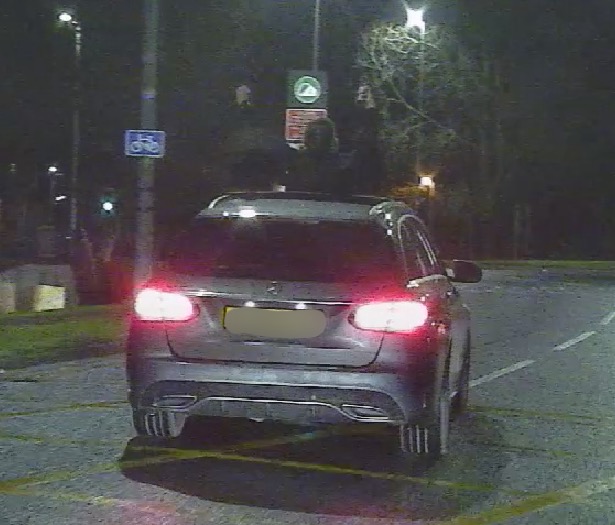 gmptraffic's tweet photo. This Mercedes was seen leaving the #M602 by #XT58. The passenger was hoping to become tik tok famous by recording himself hanging out the sunroof! His stream was soon ruined by the blue lights of the unmarked car behind watching ‘live’! Driver &amp; passenger reported. #tiktokTOR https://t.co/03JxONGDVK