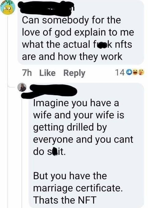 Eyrfith's tweet photo. @LightOverlord Haces bien, esta muy pesao con el rollo piramidal de los NFTs, y siempre es buen momento para adjuntar la mejor explicacion de los NFT de la historia https://t.co/KJpK50NLqT