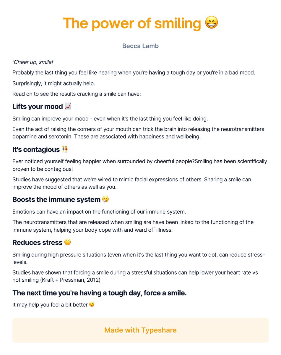 Becca_Lamb's tweet photo. When you're having a tough day, smiling may be the last thing you feel like doing. 

Read on to find out the power forcing a smile can have 😁

#ship30for30 #smile https://t.co/32qS2o8sPD