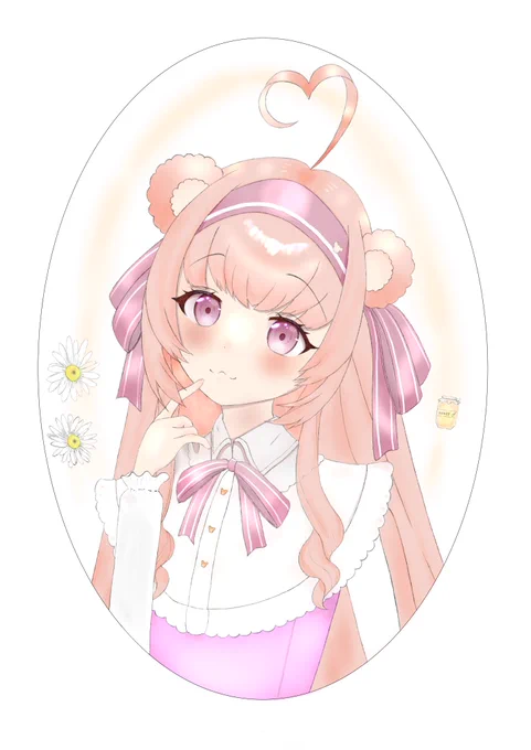 つい先日相互さんから知ったV準備中の日色くまちゃんを描きました #日色くま #くまのえほん