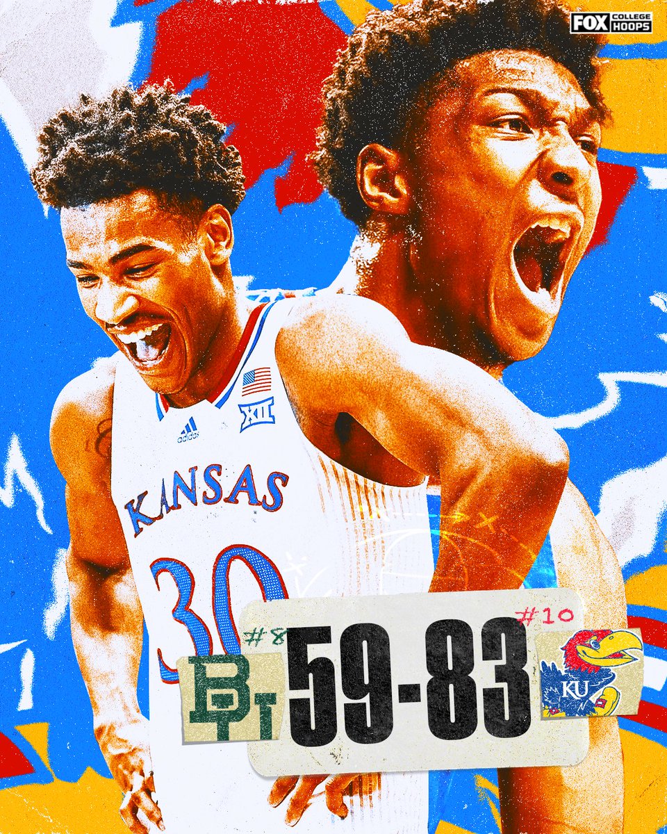 CBBonFOX's tweet photo. ROCK CHALK CAKE WALK 🔥

@KUHoops dominates No. 8 Baylor from start to finish at Allen Fieldhouse https://t.co/IKw68hiqRN
