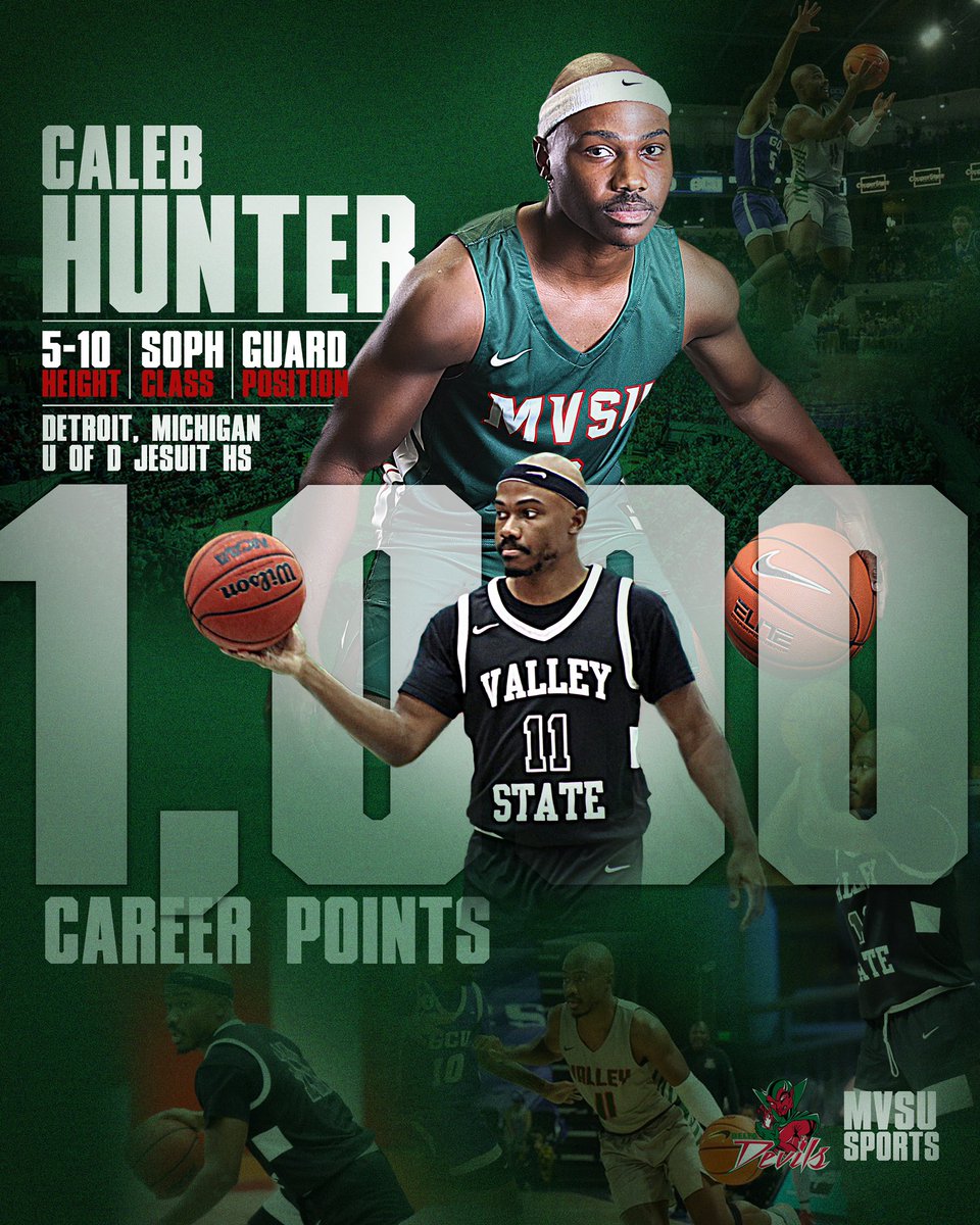 With that last three-pointer, @owecaleb is the newest member of 1,000 career point club.

Congratulations Caleb Hunter!!!!

#ValleyInMotion 😈

#ForkEm 🔱

#LitBena 🔥