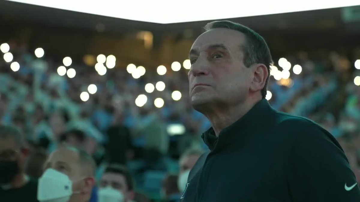 Coach K taking it all in before his final game in Chapel Hill.