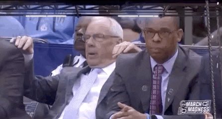 Roy Williams be watching this game like...🤔 Let's go #HEELS!! ❤️🐏 #GoHeels #UNCvDuke #Tarheels #GDTBATH #UNC #Duke #HubertDavis #NCAA #UNCBBall #ACC