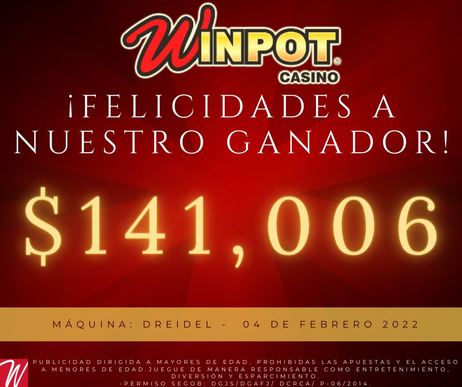 WinpotPdc's tweet photo. Muchas felicidades a todos nuestros afortunados ganadores, los premios continúan en Winpot Casino Playa del Carmen, visítanos hoy y vive la experiencia Winpot en tu máquina favorita.

Winpot Casino Playa del Carmen, el Casino de los Ganadores. https://t.co/CJ5JWYjnmt