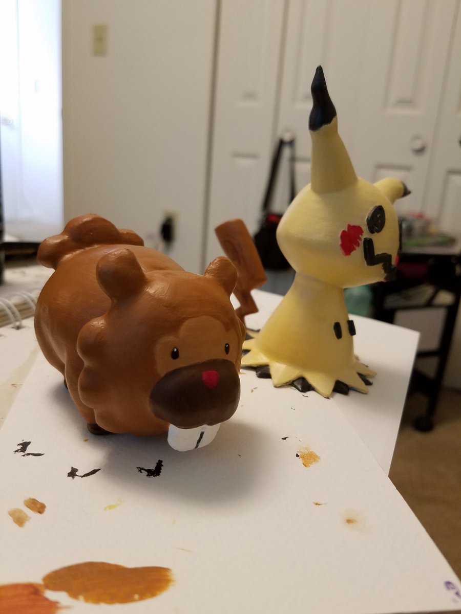 Ninkins1's tweet photo. With these two done, it's time for the next paint job! Bwuahahaha, can you guess what it is? It is video game related, but not pokemon. https://t.co/PfRSJ4QBQF