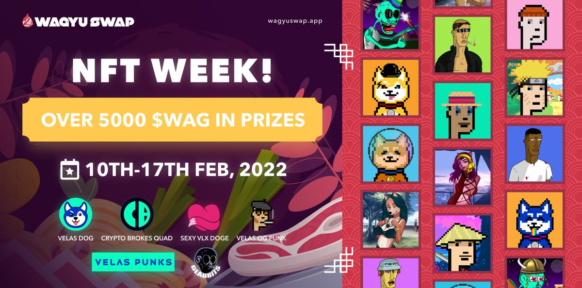 SexyVlxDoge's tweet photo. We are very pleased to announce an AMA with @WagyuSwap_app on 12 Feb at 3 pm (UTC) in their official telegram channel. They will launch their NFT marketplace soon @_KitcheNFT . We'd like to tell you more about sexyvlxdoge &amp; hope to see all of you with us♥️🚀 https://t.co/yDyCwMfo0h