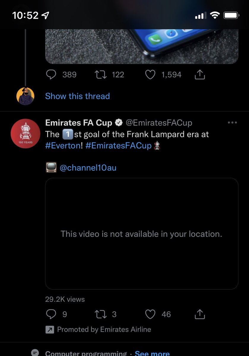 SamWighton's tweet photo. @EmiratesFACup looks like this post is being sponsored to reach a wider audience than you even allow to view your content https://t.co/yNsVaqA83U
