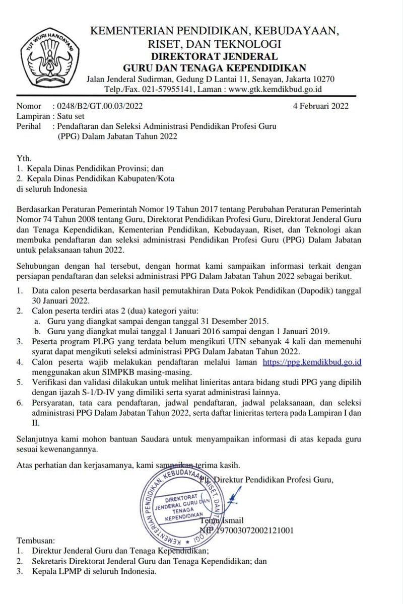 Informasi PPG 2022, silahkan dicermati. 👍