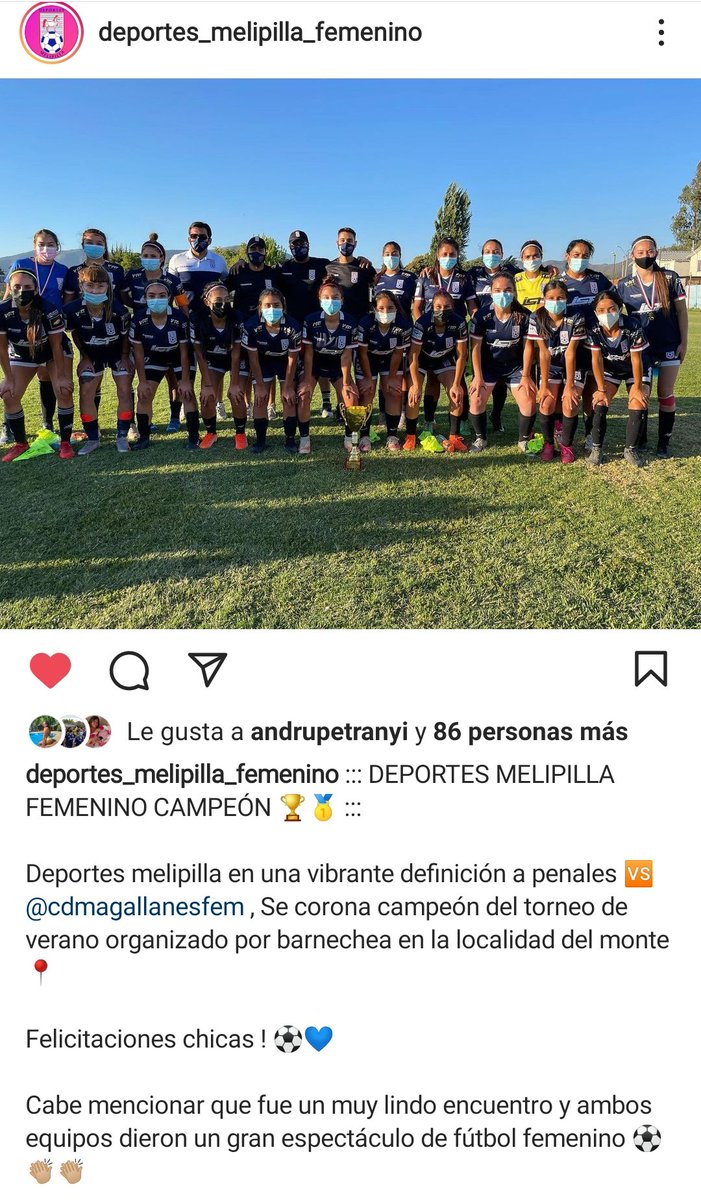 Felicitamos al equipo femenino de DEPORTES MELIPILLA que se ha coronado campeón del torneo de verano disputado en El Monte. #VamosMelipilla