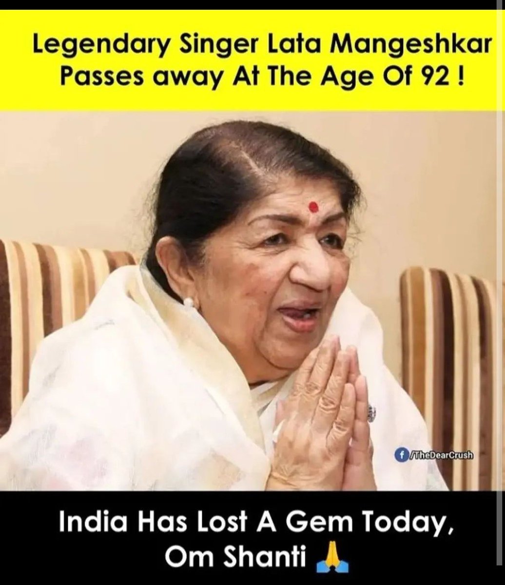 sejal_katariya's tweet photo. भारताची गानकोकिळा 🙌 @mangeshkarlata #भावपूर्णश्रद्धांजली💐 Om Shanti🙏 https://t.co/ueVv5J2Kka