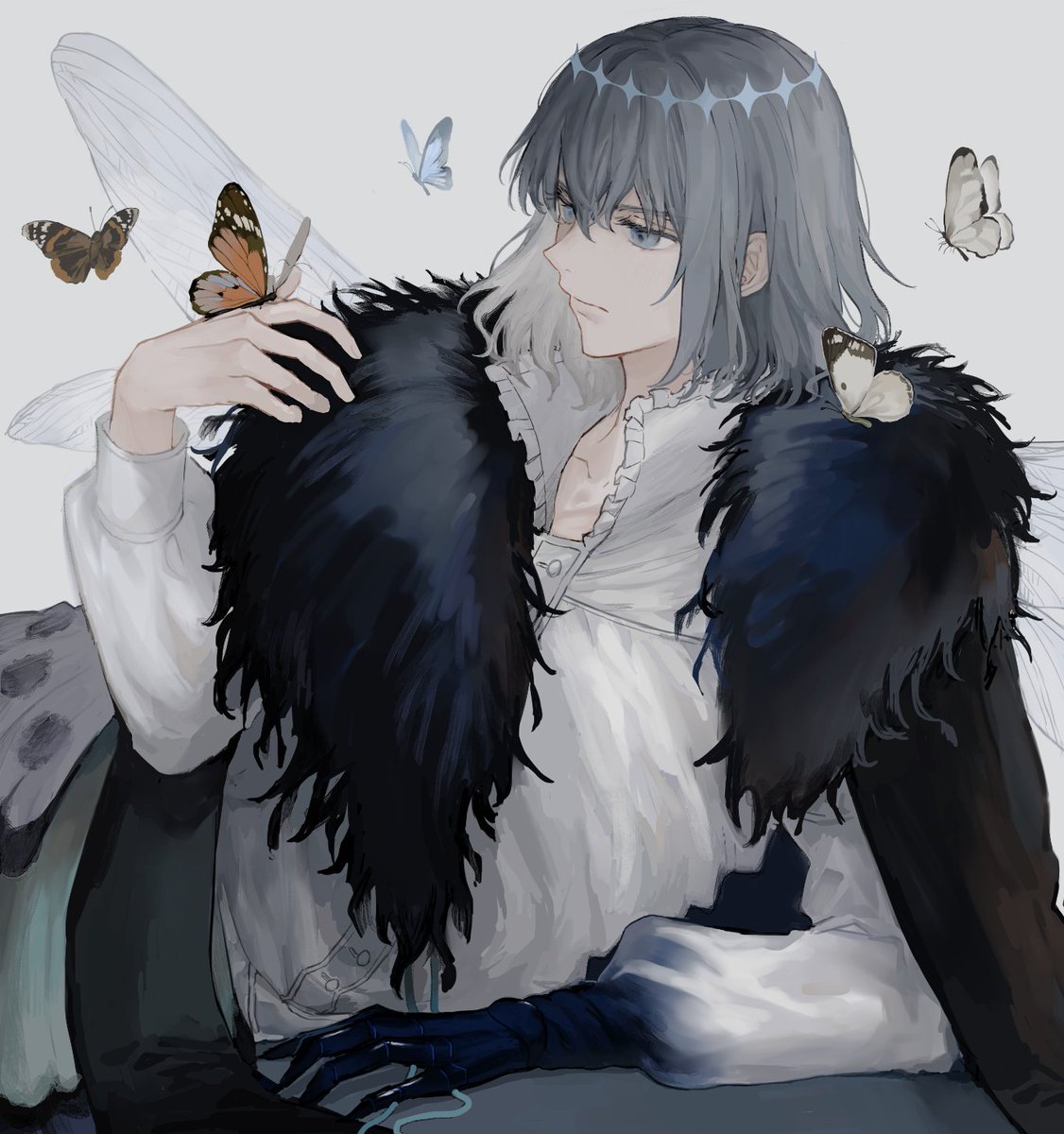 oberon (fate) 1boy bug male focus butterfly wings solo insect wings  illustration images