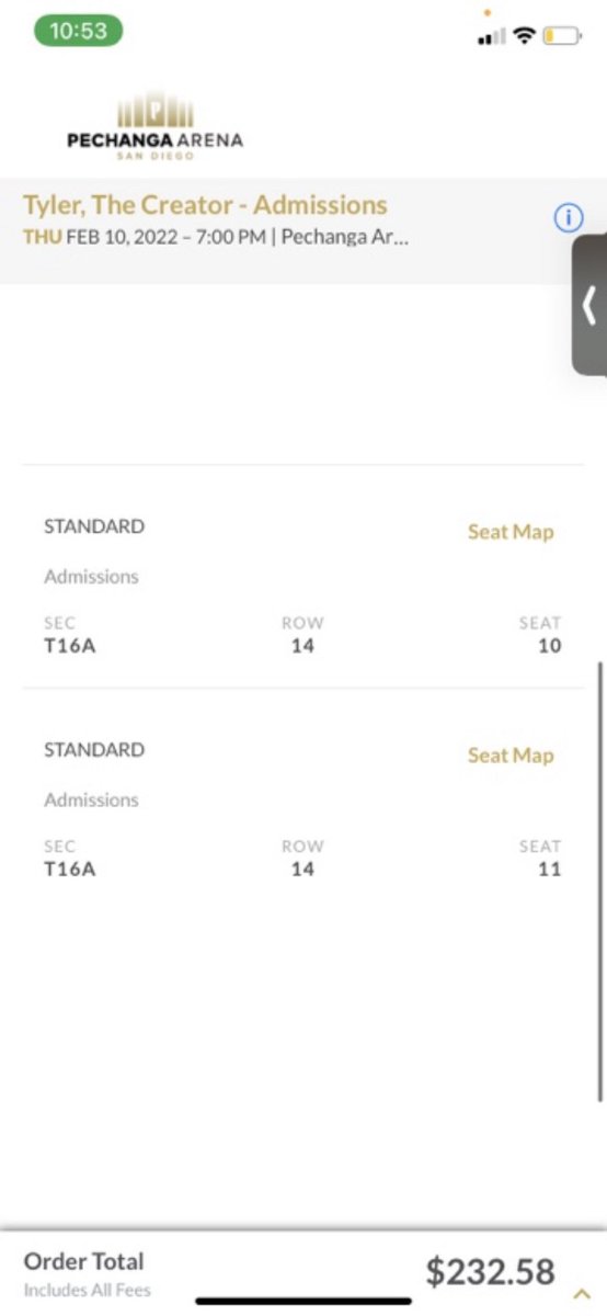 selling 2 tickets for tyler the creator this thursday pechanga arena hmu plz