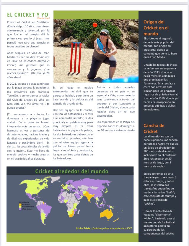 BeachCricket_Cl's tweet photo. #CricketNews desde Chile al mundo. Primera edición de enero de 2022 https://t.co/trVSe3qtwU