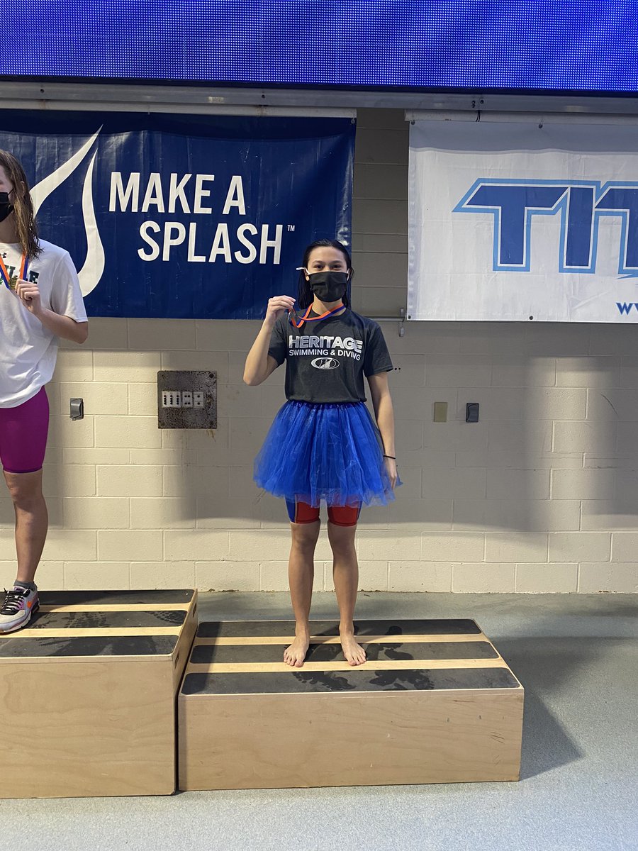 HuskySwimDive's tweet photo. HHS first *female individual podium finish. Nina Nugent places 2nd in the 100 breaststroke. https://t.co/7iySszlH95