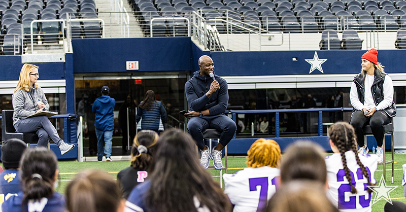 dallascowboys's tweet photo. The #DallasCowboys are excited to partner with @usnikefootball &amp; @nflplayfootball to support the formation of a varsity girls flag football league as a sanctioned sport in @FortWorthISD. 🙌🏈⭐️ https://t.co/w4f0mKwe5y