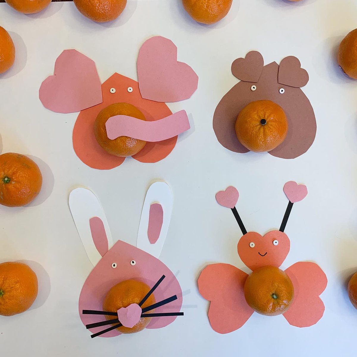 Sometimes it’s OK to play with your food - especially if they are adorable <a href="/HalosFun/">Wonderful Halos</a> 😇🍊❤️ How cute are these #ValentinesDay heart animals?! #Sponsored #Kidscraft